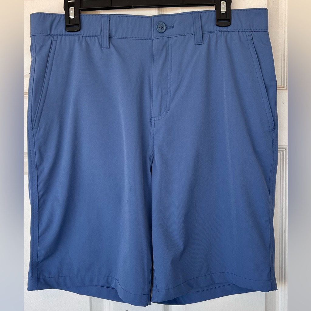 Rorie Whelan Men’s Flat Front Golf Shorts 9” Stretch Dusty Blue Size 34